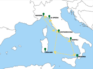 Mappetta crociera occidentale solo italia